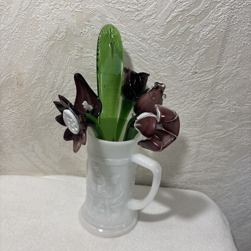 Hand blown glass flowers - , set