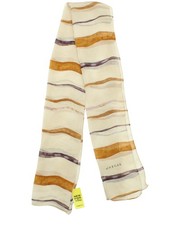 Jaeger Women's Scarf Cream Striped 100% Silk Rectangle Scarf