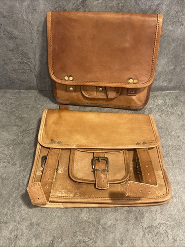 Leather goat motorcycle bag - leather,