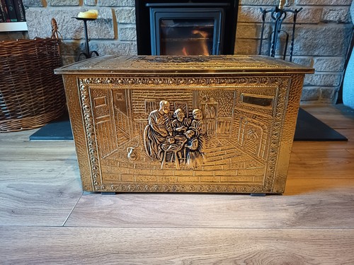Vintage brass coal - brass, box