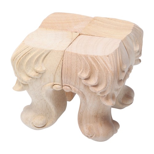 4pcs beige wooden cabinet legs - beige,