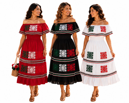 Mexican embroidered dress - mexican,