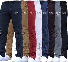 Mens Designer Trousers Chinos Stretch Skinny Slim Fit Jeans All Waist Sizes Holt