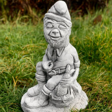 Drunk fisherman statue Concrete sailor figurine Stone garden sculpture Home art