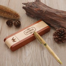 Personalised Engraved Wooden Ballpoint Pen and Box Set Graduation Christmas Gift