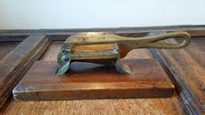 ANTIQUE VICTORIAN SHOP TOBACCO PLUG CUTTER SLICER WOOD & BRASS - GOOD CONDITION