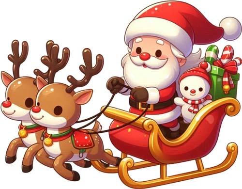 Christmas santa reindeer - christmas,