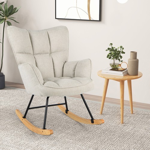 Linen upholstered rocking - upholstered,