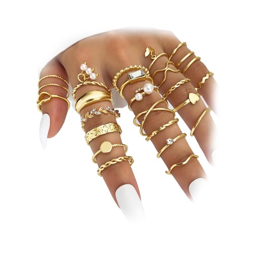 24pcs gold knuckle rings - knuckle, set