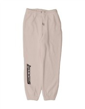 JACK WILLS Womens Graphic Tracksuit Trousers Joggers UK 10 Small  White DU44