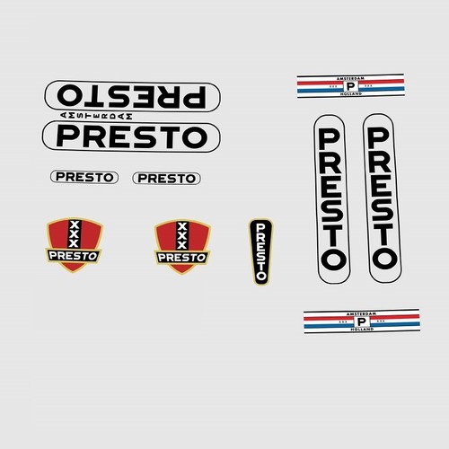 Presto bicycle decals - presto,