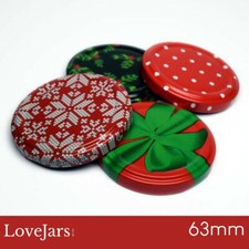 Jam Jar Replacement Twist Off Lids 63mm. Festive Christmas Designs. Brand New