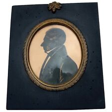 A good antique Georgian bronzed Silhouette Portrait Miniature C.early 19thC