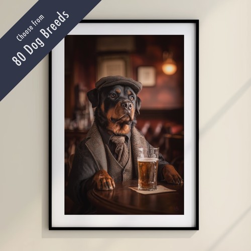 Funny dog drinking beer the - dog,