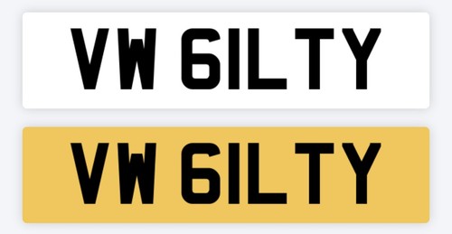 Guilty private number plate - vw,