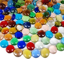 Mixed Colors Glass Gems Flat Marbles Beads for Vase Fillers Fish Tank Pebbles