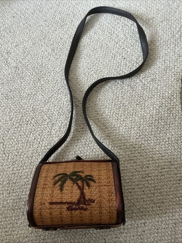 Rattan pillbox bag - rattan,