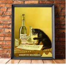 Cat Absinthe Liquor Wall Art