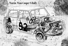 Line Tech Drawing  Morris Mini