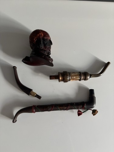 Antique figural carved pipe - antique,