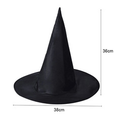 Black Halloween Witch Hat – Foldable Wizard Hat for Party, Cosplay & Decor