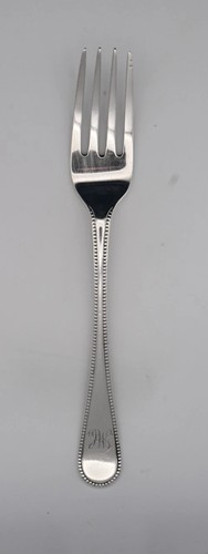 Victorian silver beaded fork - silver,