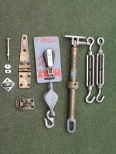 Job lot of stainless steel, brass, galvanised boat yacht rigging hatch fittings