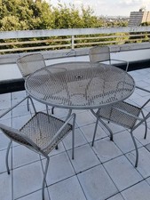 Vintage Italian Design Emu Steel Patio Garden Table And 4 Chairs Set