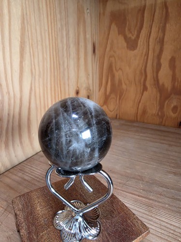Black moonstone crystal sphere - black,