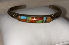 Sterling Silver Native American Jewelry Cuff Bracelet Mixed Gemstones!