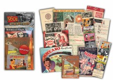 1950s Childhood Memorabilia Gift Pack with over 20 pieces of Replica Artwork