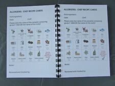Allergens Chef Recipe Cards Printed Double Sided on A5 120gsm  50 or 100 Dishes