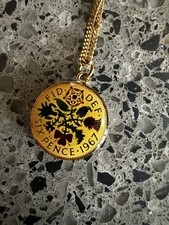Enameled Vintage Sixpence