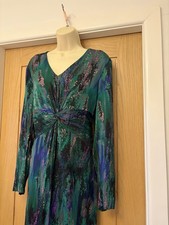 Jigsaw Wisteria Print Front Twist Bodycon Dress Size 16 BNWOT