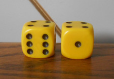 YELLOW DIE, DICE PAIR monopoly