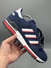 ✅ Authentic Adidas Originals ZX 600 Shoes Dark Blue White Navy Red | Size UK 9.5