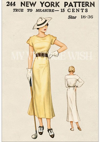 1930s vintage sewing pattern - 1930s,