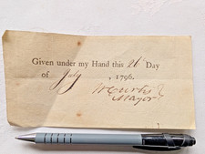 Sir William Curtis, Mayor of London, Signed Part Document 1796