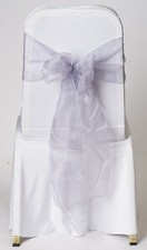 Lavender Grey Organza Wedding Chair Sash & Hoods 50 or 100 sashes 