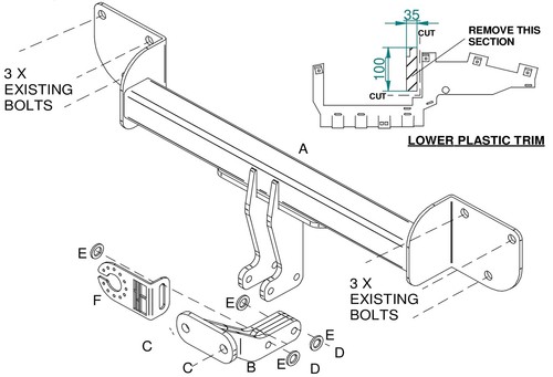 Towtrust fixed flange - fixed,