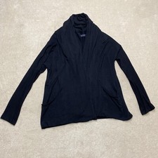 Toast Cardigan Jumper Large Women's Black Open Wrap Long-Sleeve Bamboo Pockets