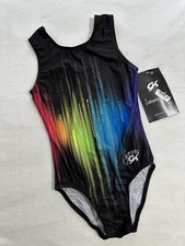 NEW Simone Biles GK Elite LEOTARD Gymnastics RAINBOW WAVES Sequin Bling SIZE CXS