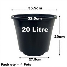 20 Litre Black Plant Pots