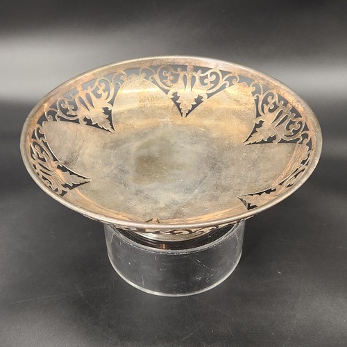 Silver plated marked pedestal - marked,