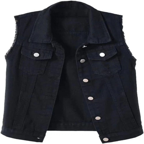 Women waistcoat denim vest - waistcoat,