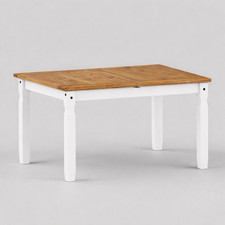 Corona Dining Table White Wax