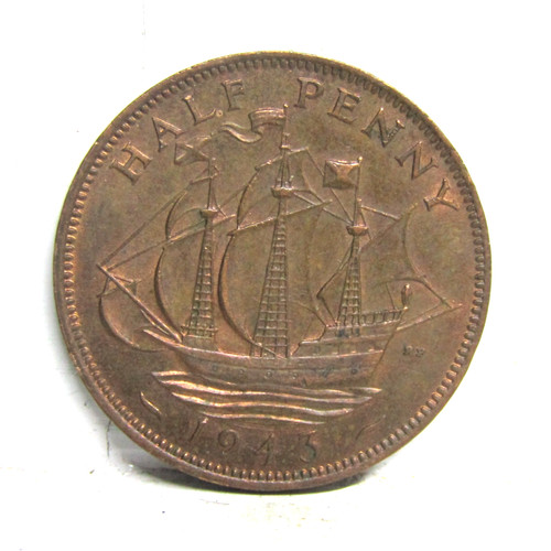 1943 half penny - 1943,