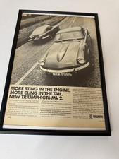 Framed Original Vintage 1968 Triumph GT6 Mk2 Magazine Advert Man Cave Wall Art