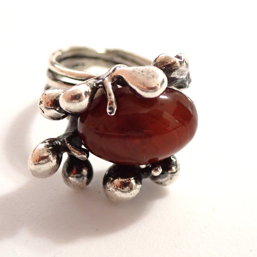 Size carnelian cab ring - 5,