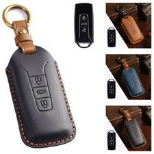 Leather Remote Key Chain Case Fob Cover For VW Volkswagen Touareg 2018 2019